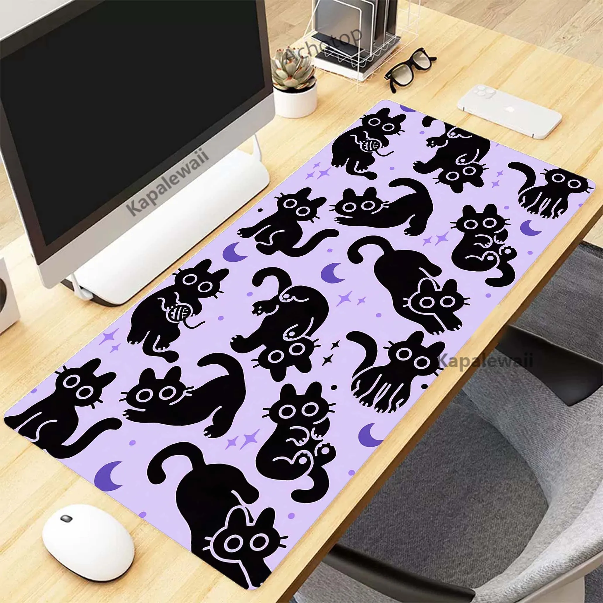 

Kawaii Cute Cat modern stylish Gamer Mouse Pad Mousepads Locking Edge Mouse Mat Gaming Mousepad Keyboard Pads Tapis De Souris