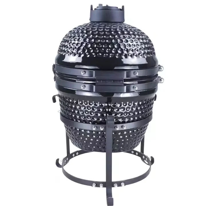 Professional high efficient egg shaped 13 inch small size Barbecue outdoor ceramic egg shaped charcoal BBQ grill kamado