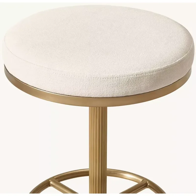Curved Profile Sculpture Stainless Steel Precision Round Industrial Style Groove Base Rotating Bar Stool