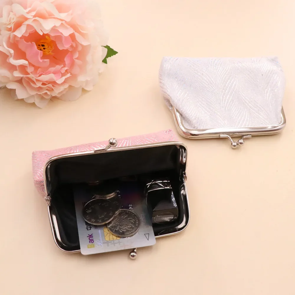 Women's Short Wallet Simple Solid Color Velvet Small Money Bag Mini Metal Cloth Coin Purse Girls Casual Card Bag Carteras Mujer