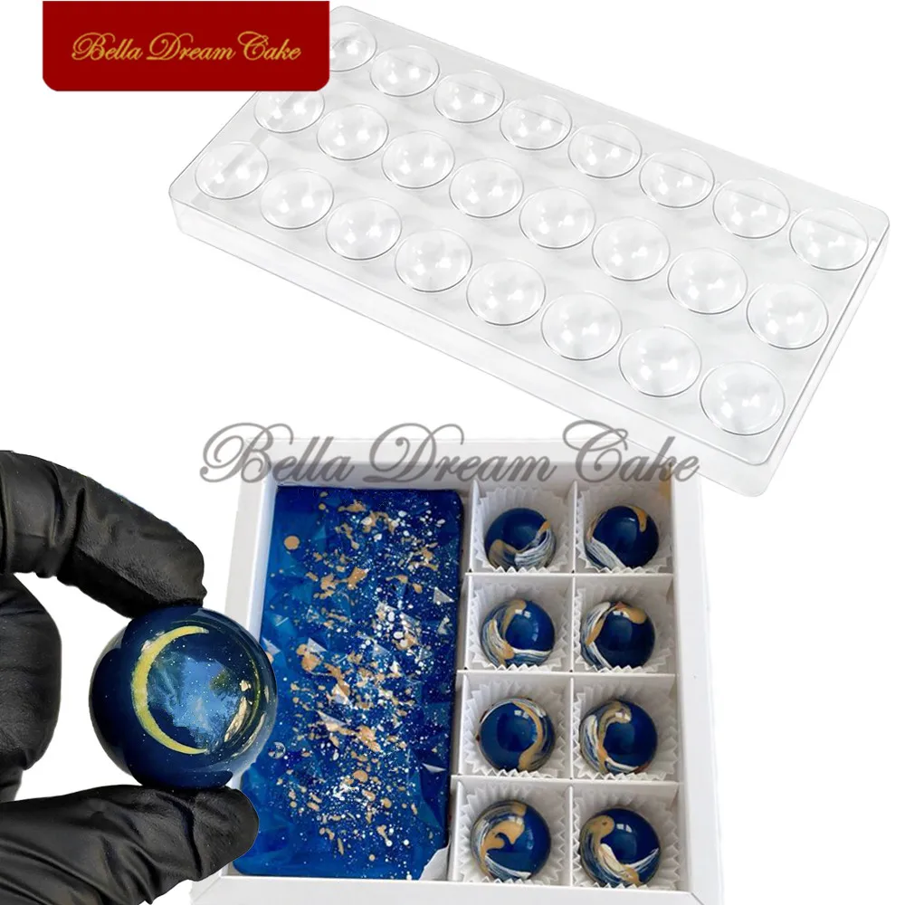 24 delik yarımküre şekli Bonbon çikolata kalıp tatlı plastik şeker kalıbı DIY sevgililer günü kek dekorasyon araçları Bakeware