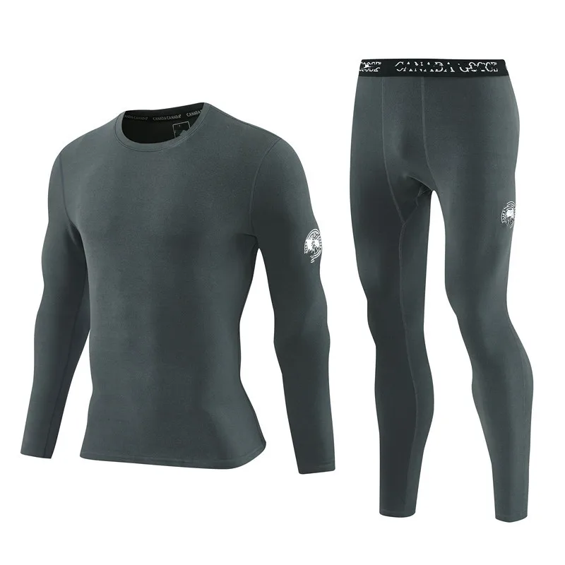 Winter Thermal Underwear Set Men Fleece Lined Warm Underwear Top & Pants Thickened Quick Dry Wicking Base Layer for Men