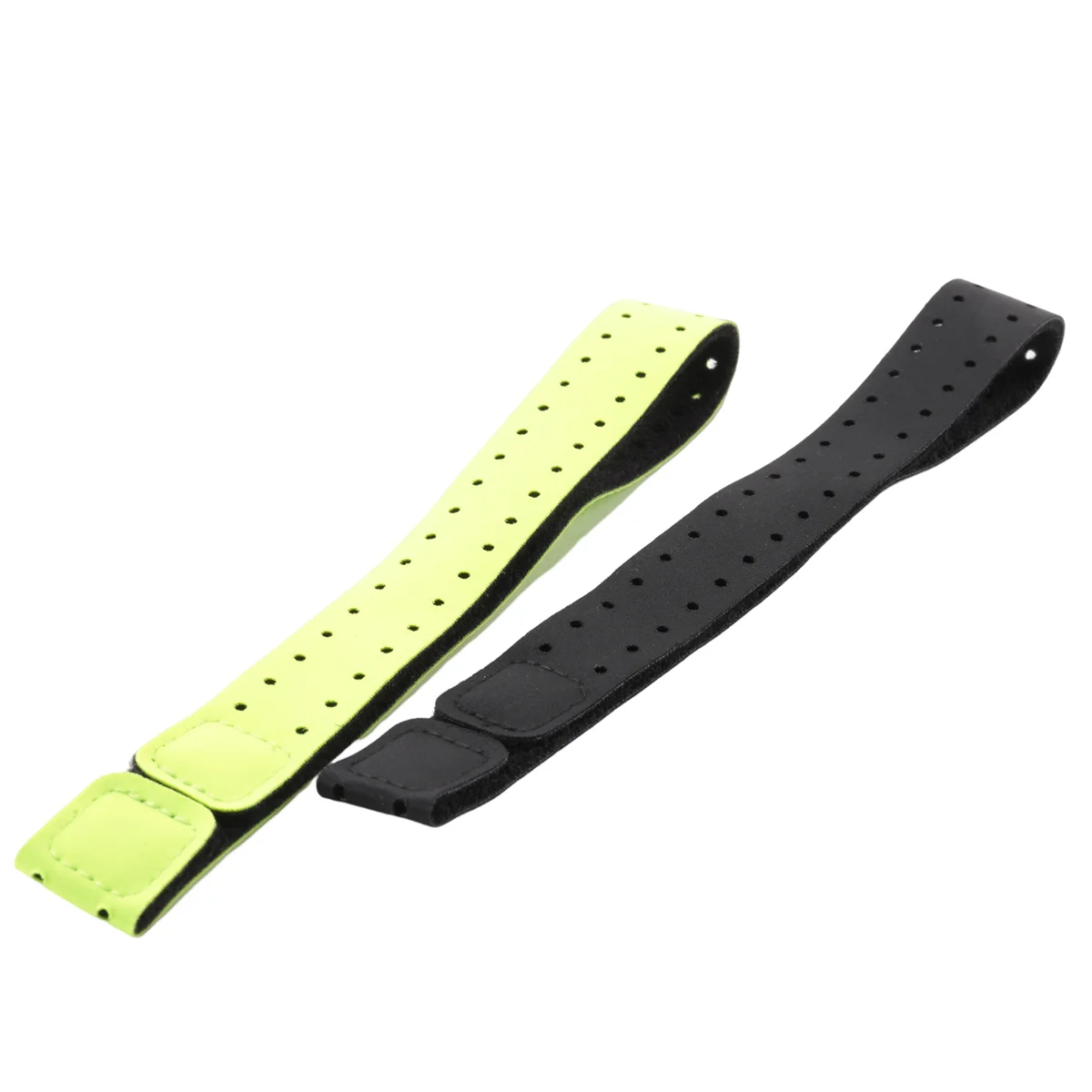 A79E-2 stuks verstelbare en ademende vervangende armband zachte bandband voor hartslagmeter - Wahoo (zwart + groen)