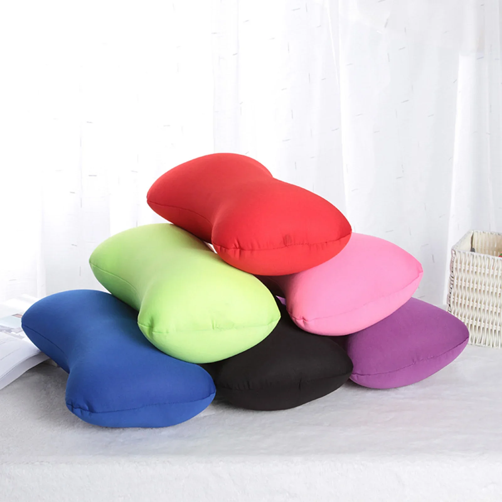 

Microbead Foam Neck Pillow Waist Back Head Support Sleep Pillow for Sleeping Travelling Nap Pillows Sofa Bed Decoration 38x20cm