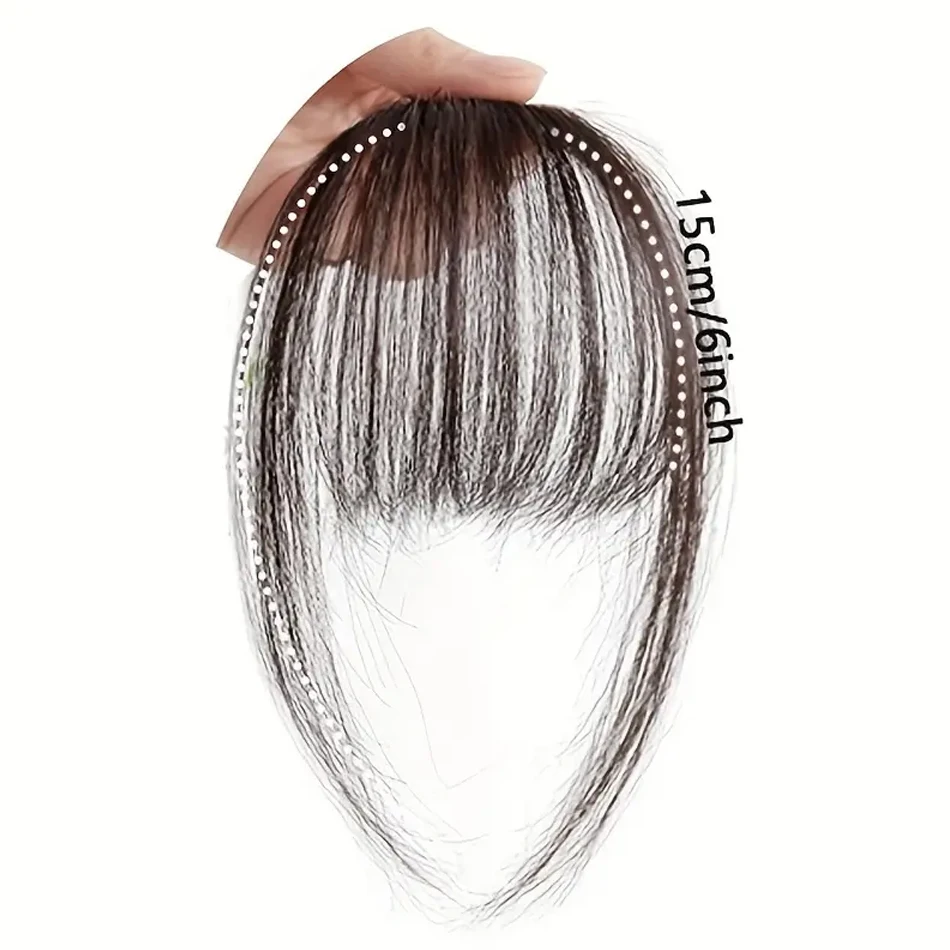 Synthetic Straight Fringe Bangs Hair Extension With Temples Easy To Wear Clip In Bangs For Women Invisible Synthetic Bang Hair