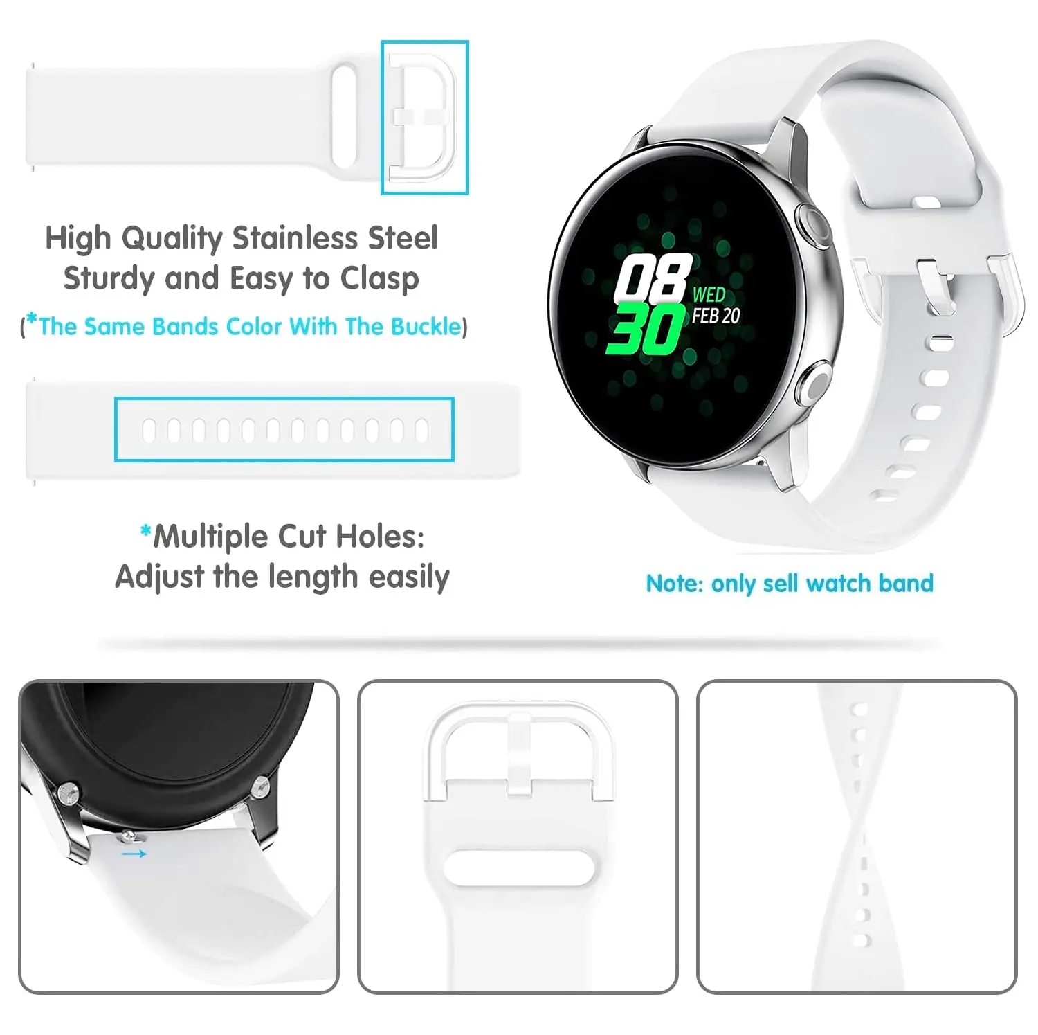 Replacement Silicone Band For Samsung Watch 3 Strap 41mm Watch 4 5 Pro Watchbands For Galaxy Watch Active 1/2 Galaxy Watch 42mm