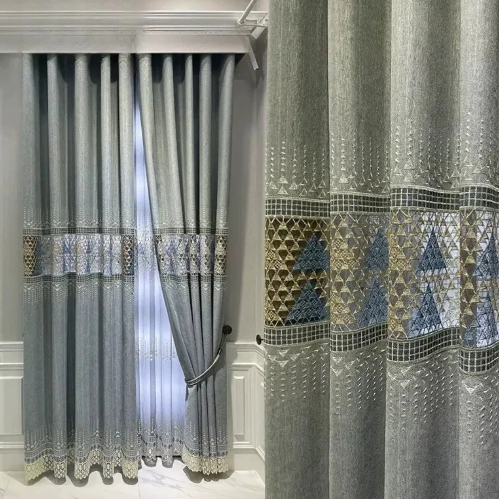 Modern Modern Luxury Curtains For Living Room Dining Room Bedroom Balcony Hollow Embroidery Semi Blackout Curtains Home Furnishing - Aliexpress Deal