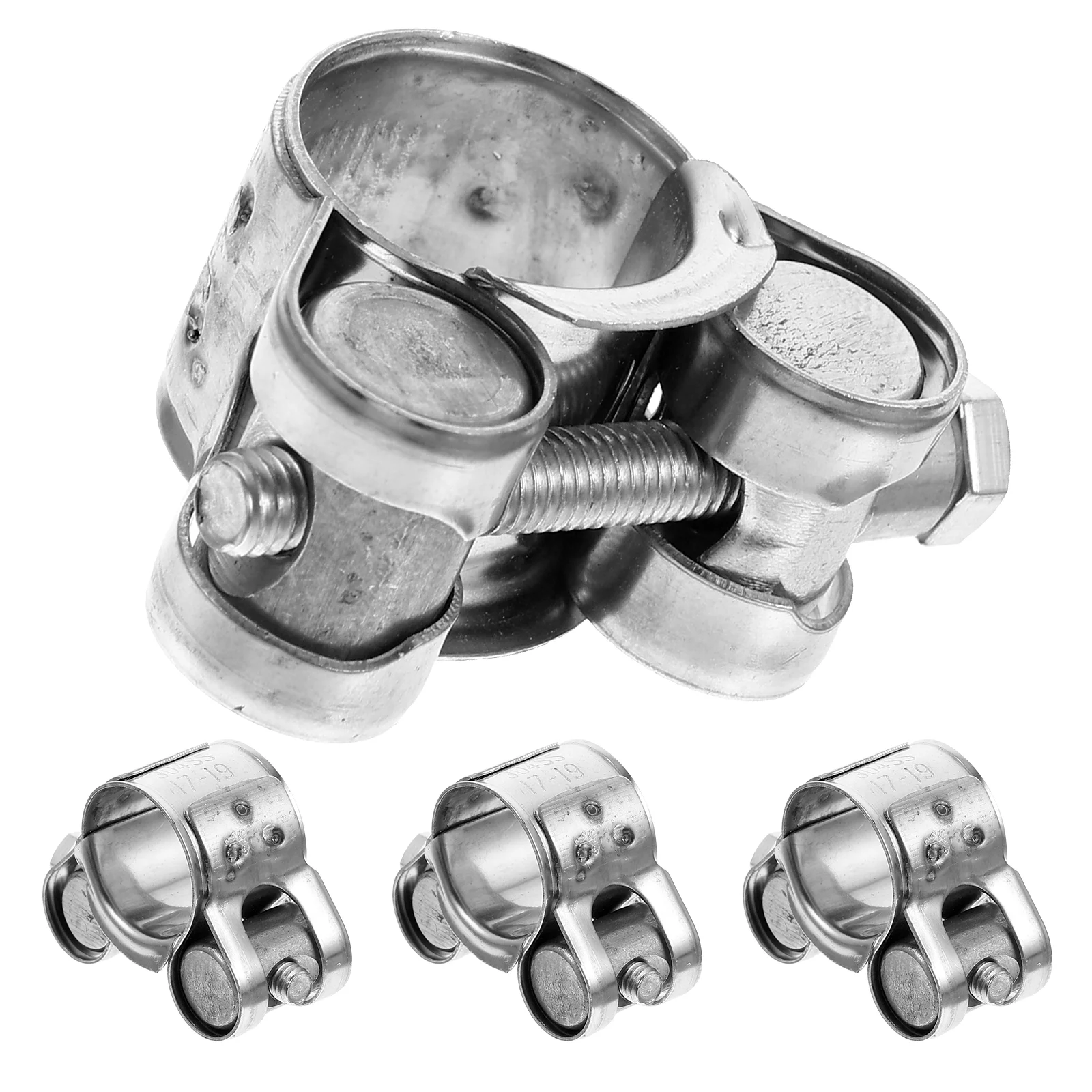 4 Pcs Bolt Hose Clamps Adjustable Metal Tube Pipe Clip Screw Bracket Clips for Home Ear Stainless Steel Pressure Piping