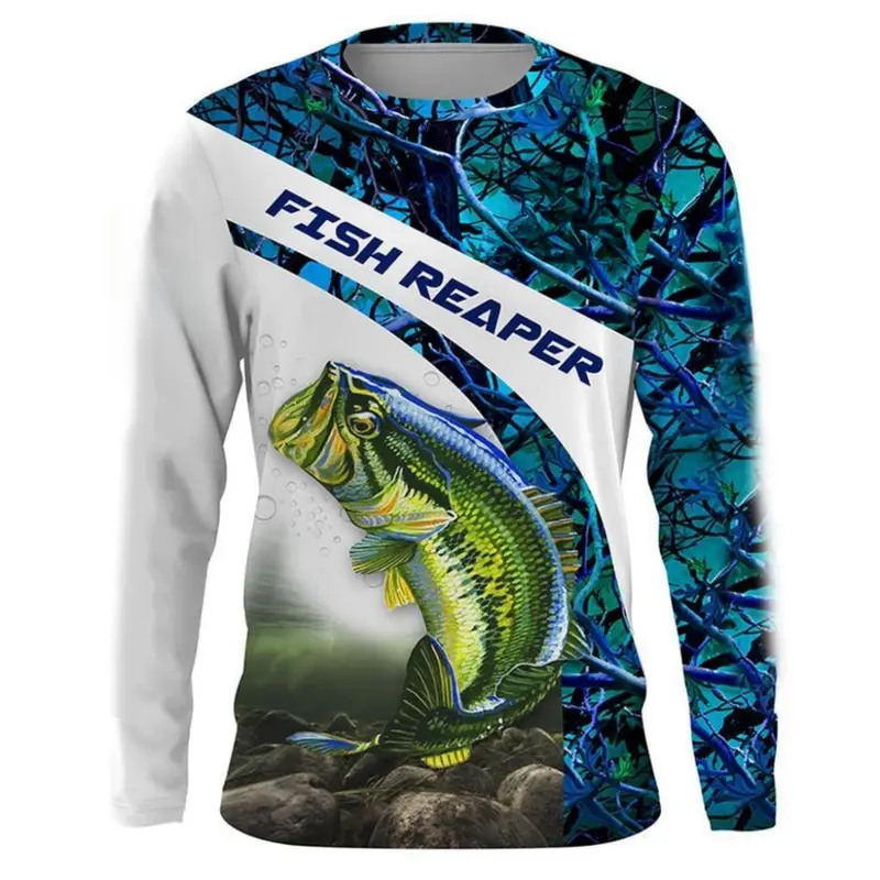 Fishing Shirts Men's T-Shirts Long Sleeve Mens Clothes Autumn Streetwear Crew Neck Pullovers Mens T Shirt Casual Men Clothing - Image 7