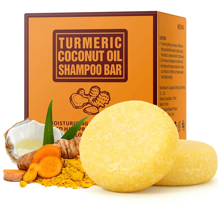 

2pcs Hair Regrowth Shampoo Bar Turmeric Coconut Soap for Hair Growth for Thinning Strengthen Curly Oily Hair Anti Hair Loss