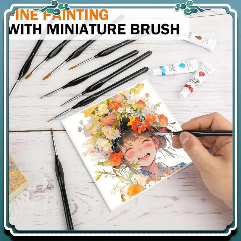 

Простые в использовании маленькие кисти для деталей, набор тонких кистей, кисть для подкладки для моделей, акварель, акриловое масло