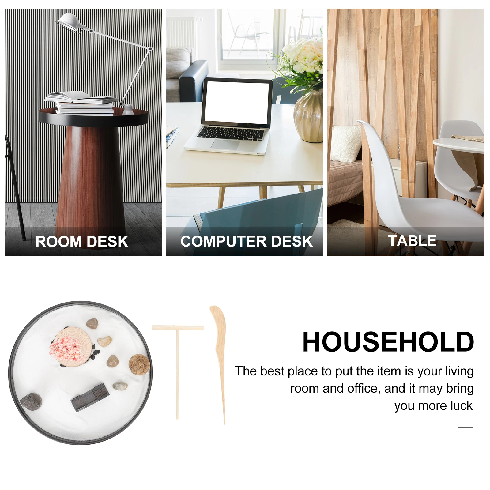 1セット禅砂箱装飾ミニチュアガーデンデスクトップ瞑想美術品ホームオフィス卓上装飾リラクゼーションギフト