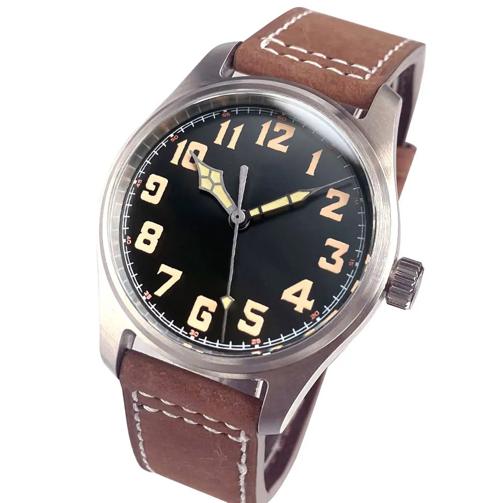 Automatische Pilotenuhr für Herren, 39 mm, Miyota8215, 20 bar, wasserdicht, mechanisch, Retro-Fliegeruhren, Saphirglas, 316L-Stahl – Detail 19