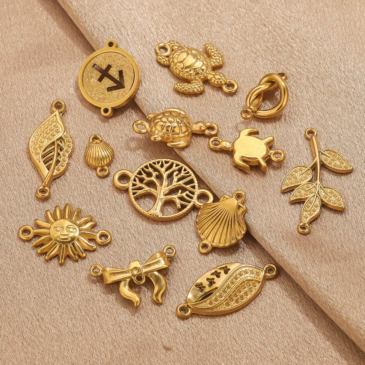 5PCS Edelstahl Doppel Loch Schildkröte Muschel Herz Anhänger Schmuck Stecker DIY Armband Halskette Machen Zubehör Großhandel – Detail 9