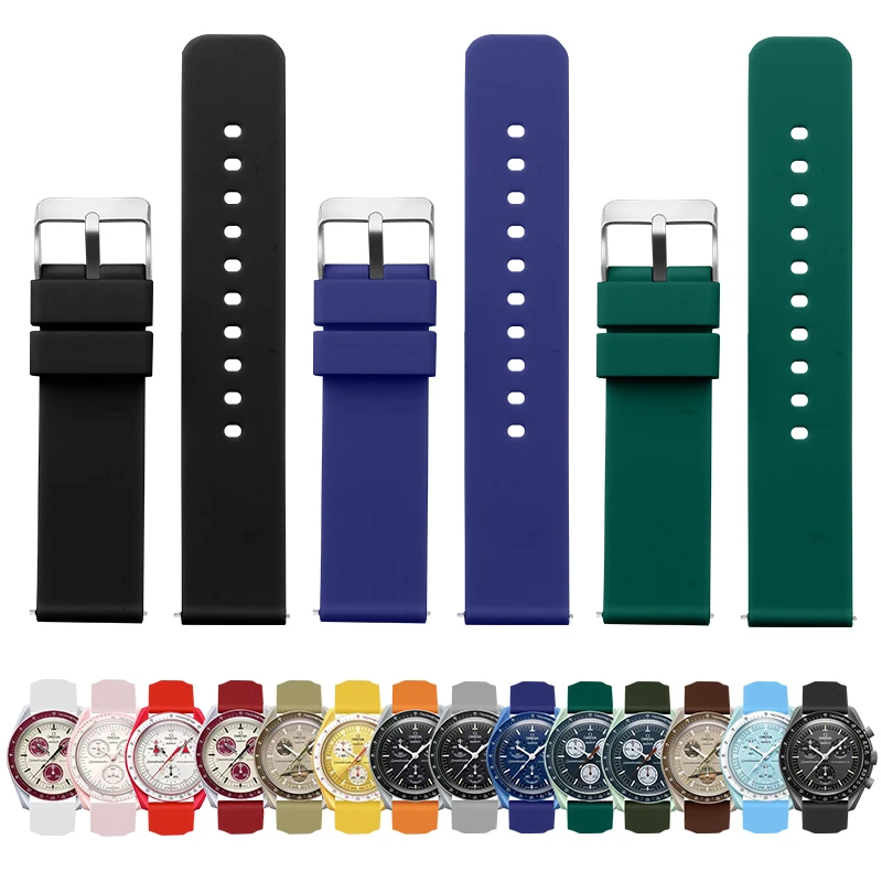 

Quick Release Silicone Straps 20mm Universal Waterproof Rubber Replacement Band Watch for OMEGA and SWATCH Joint signature