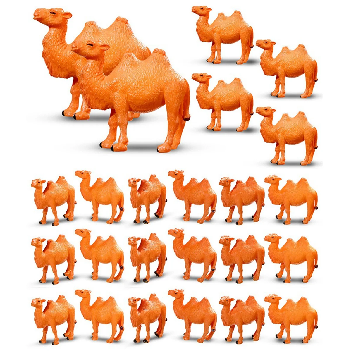 24Pcs Camel Figurines Miniature Toys Camel Models Animal Figurines for Cake Toppers Home Desktop Ornaments Decor