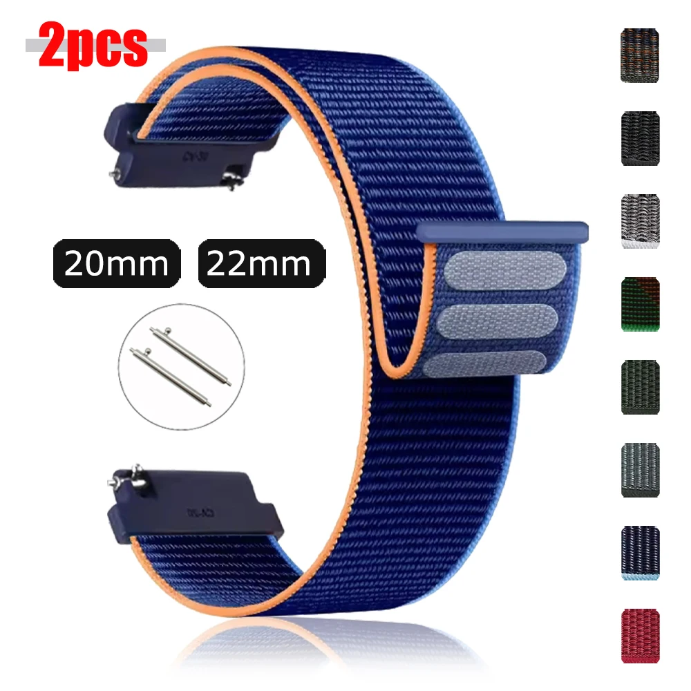 20 mm 22 mm Nylon-Schlaufenband für Amazfit GTR 4 3 2/GTS 4 2 Mini/Bip 6 Armband Garmin Forerunner 570 265 255 165 Armband Sportbänder