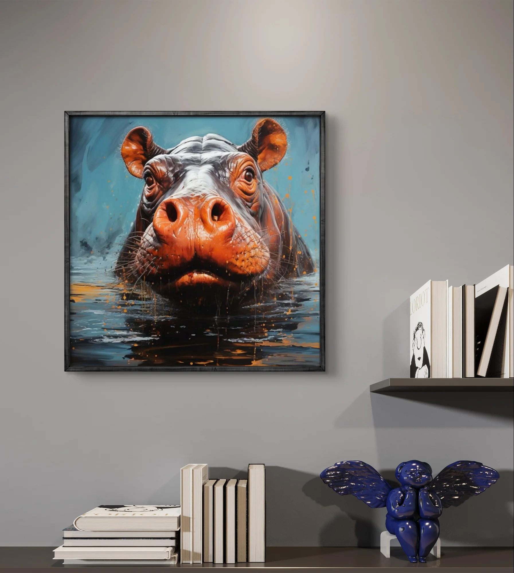 Cartoon Hippo 5D Diamond Painting Cute Baby Hippo DIY Square Diamond Embroidery Mosaic Home Decor Handicrafts Gift