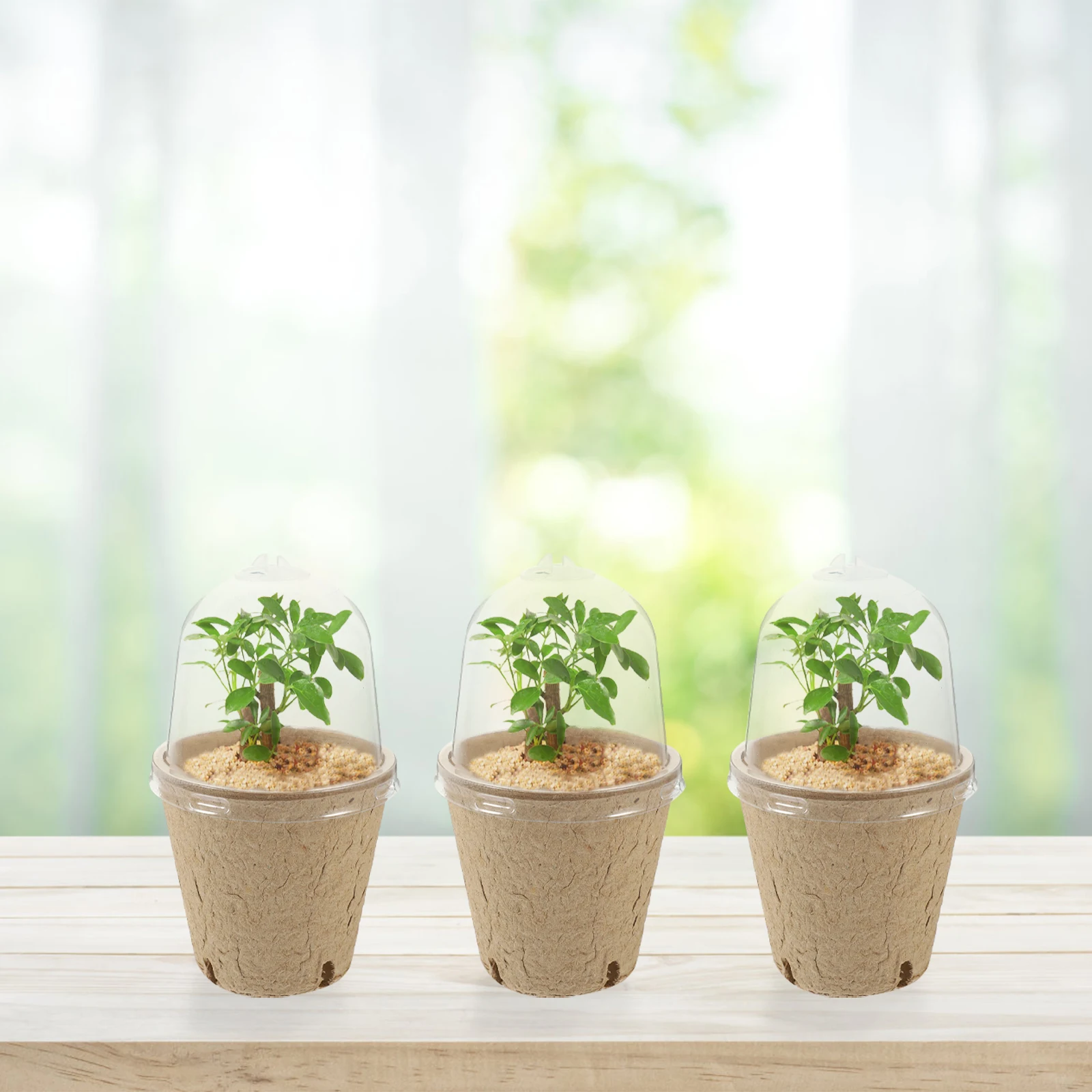 

20pcs Round Pulp Seedling Cups Lightweight Durable Paper Gardening Grow Pot Drainage Flower Vegetable