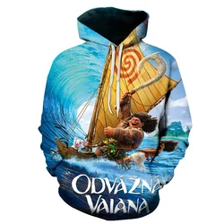 Disney-Sudadera con capucha de Moana para hombre y mujer, Jersey informal a la moda, ropa de calle Harajuku