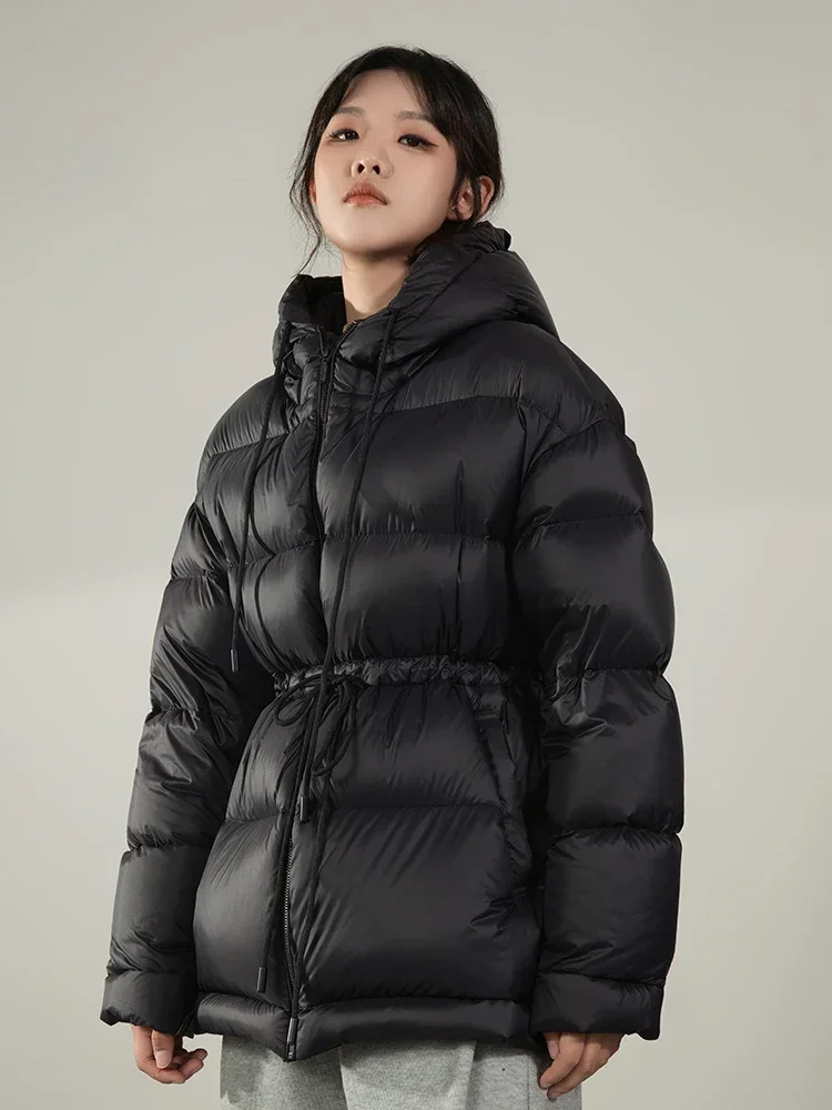 Winter Jacket Women Slim Hooded Warm Thickening Long Puffer Coat Female Korean Style Casual White Duck Down Jackets Parkas