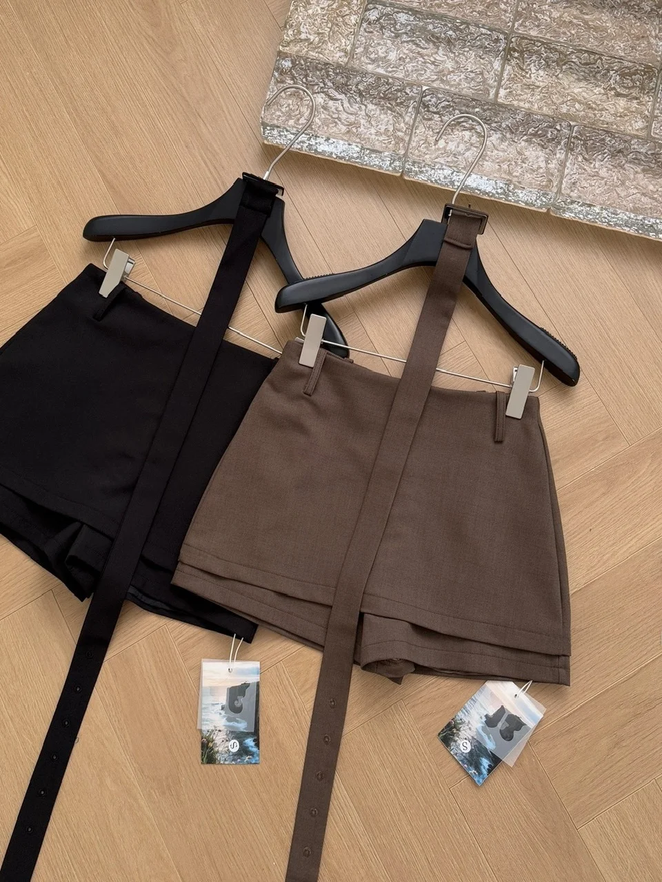 Sexy f Skirt Suit with Belt High Waist Anti-Light Design Women's Faionable New Chinese Sle Wide Waisand Skirt