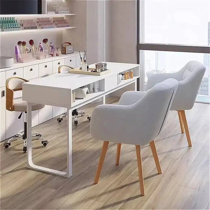 

Nordic Style Tables Nail Cream Simple Modern Wooden Artist Nail Tables Reception Desks Manicure Salon Furniture Nagel Tisch FYMT