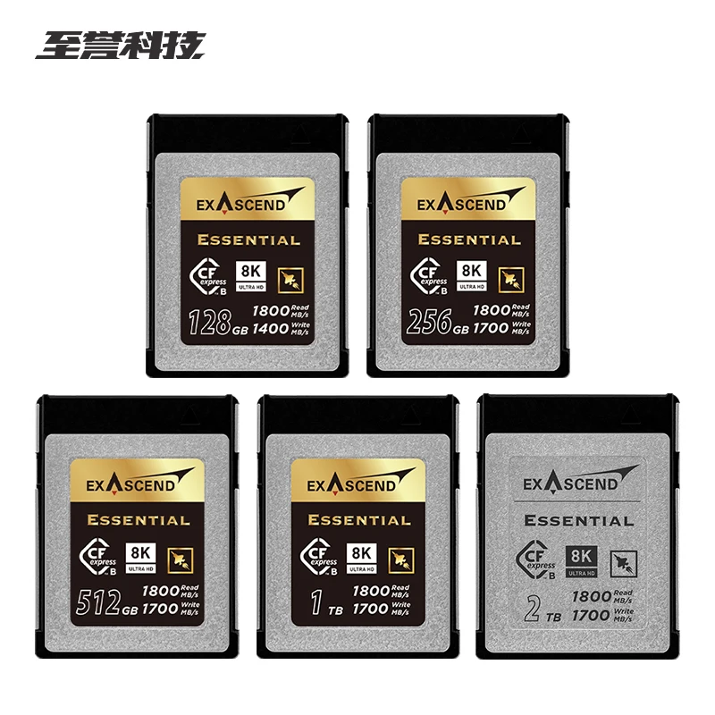 Exascend Memory Card 128GB 256GB 512GB CFexpress Type B Card 1TB 2TB Read Speed Up To 1800MB/s 8K ULTRA HD For Camera