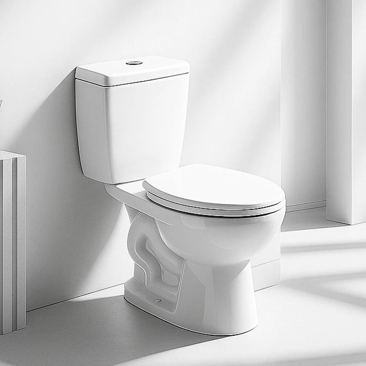 2026 Modern Two-Piece Floor-Mounted Ceramic Toilet - Economical, Water-Saving, and Traditional White Design for the Bathroomprom