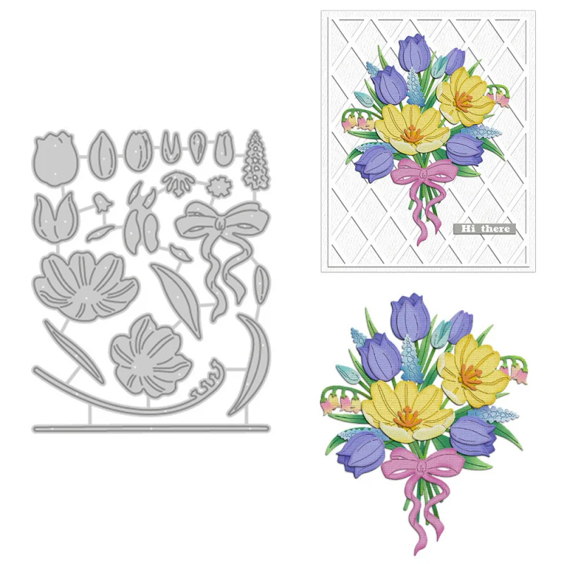 

Flower-Shaped Carbon Steel Cutting Dies For Scrapbooking, Card Making, Handmade Paper Art, Metal Embossing Die