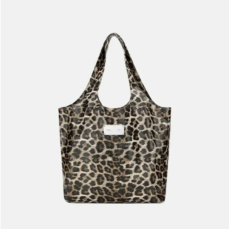 

European And American Fashion New Leopard Print Large Capacity Single Shoulder Women's Bag Simple Casual Versatile Shopping Bags