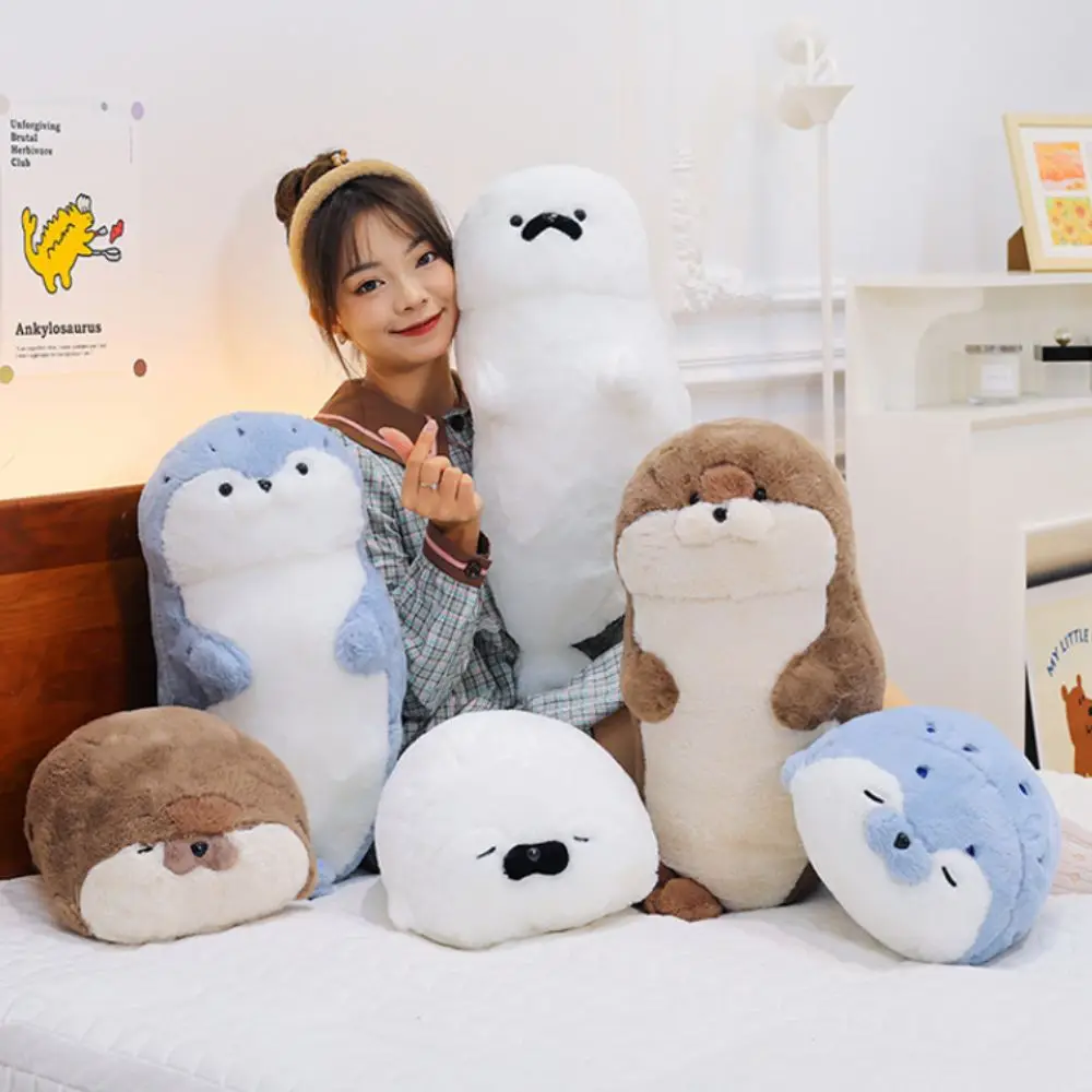 Simulation Cartoon Otter Plush Toys Funny Lifelike Animal Otter Toys Fashion Lying Down Seal Stuffed Dolls Children Toys