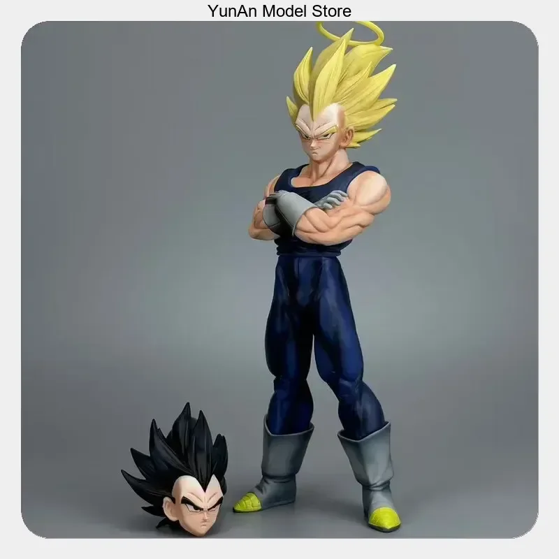 

27.5cm Dragon Ball Vegeta Arms Crossed Dual Head Sculpts Standing Pose Anime Figure Collectible Desktop Decoration Toy