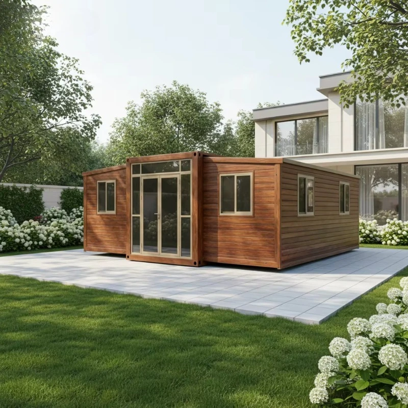 Luxury Two 2 3 Bedroom Foldable Folding Portable Double Wing Cabin Expandable Prefab Living Container House Homes for Hotel