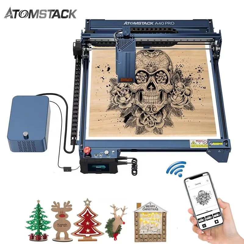 

Atomstack A40 S40 X40 Pro 210 Вт с воздушной цепью бака DIY Дерево МДФ Кожа Резка ЧПУ 3D-принтер Маркировочные станки