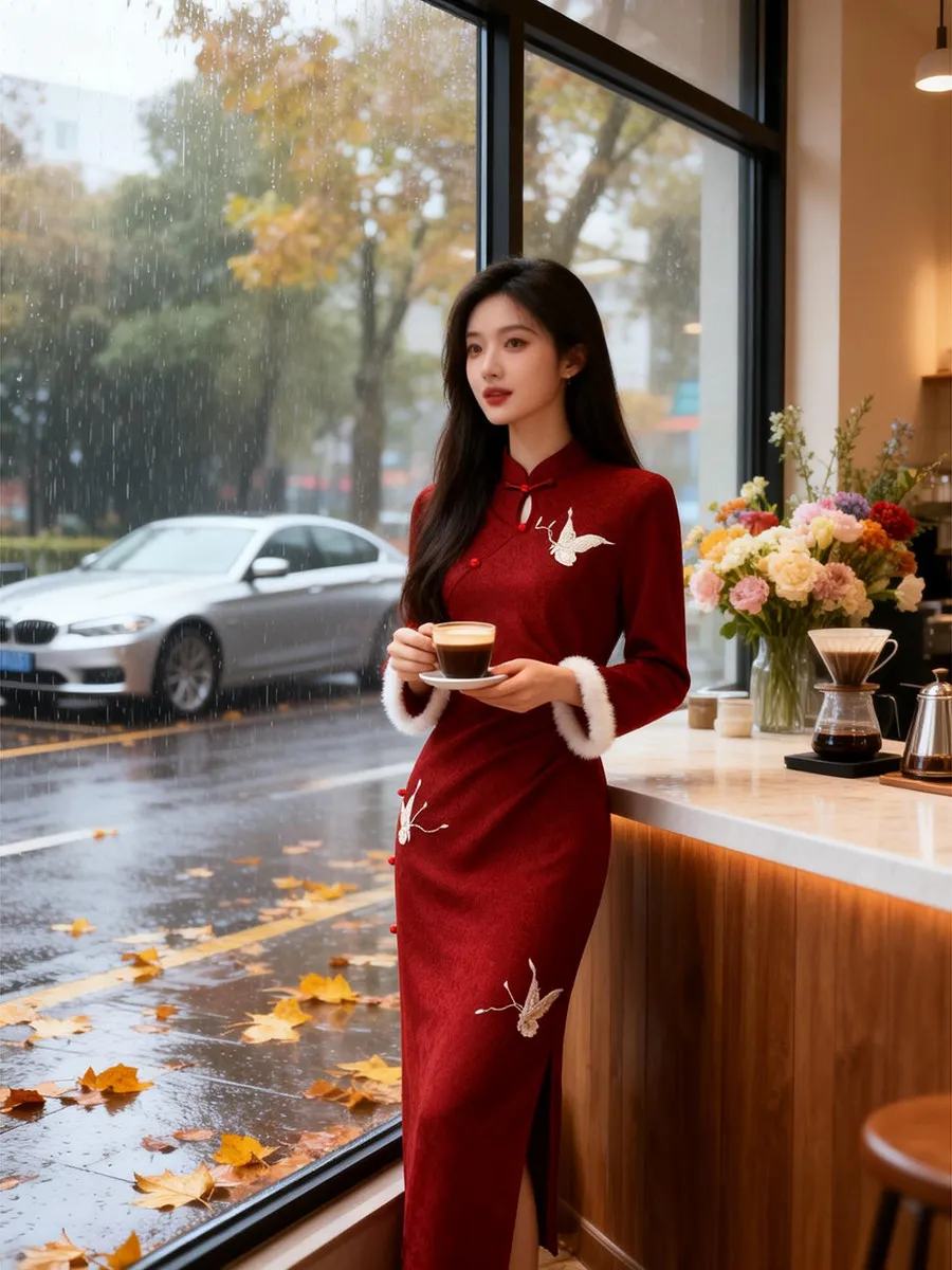 thiened-fce-red-qipao-winter-new-sle-long-sve-new-chinese-wedding-dr-skirt-for-wedding-ceremony-and-toasting