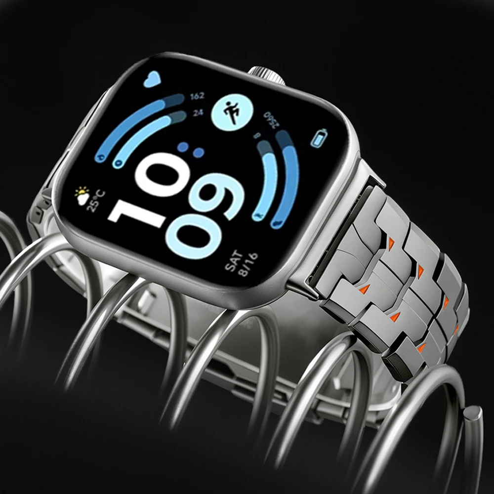 Stainless Steel Strap For Xiaomi Mi Band 10Pro 9 8 Pro Replacement Luxury Metal Band For Redmi Watch 6 5 4 Bracelet Wristband