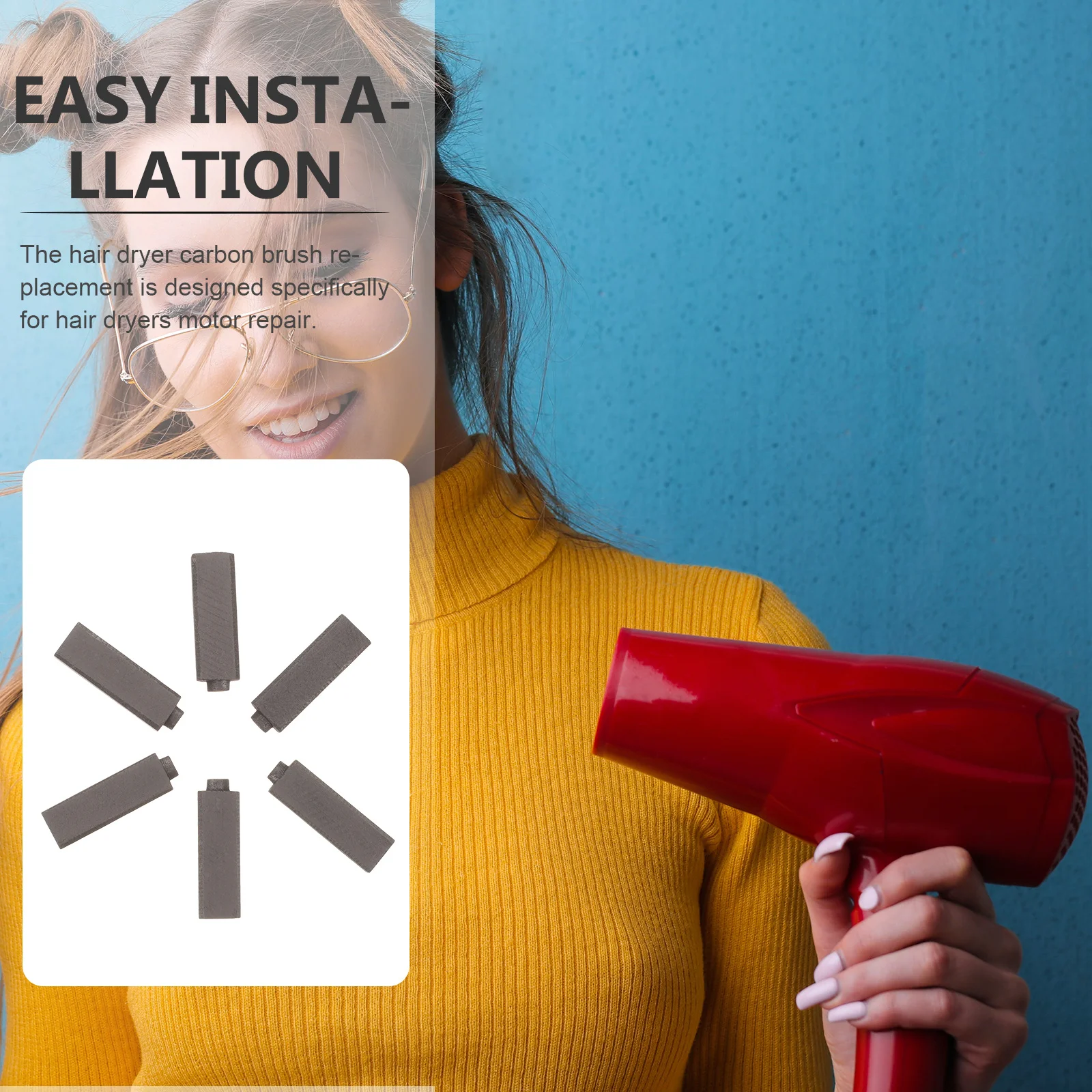 

20pcs Carbon Brush Replacement Parts Brushes for Motor Electric Motor Brushes Hair Dryer Accessories Blow Dryer