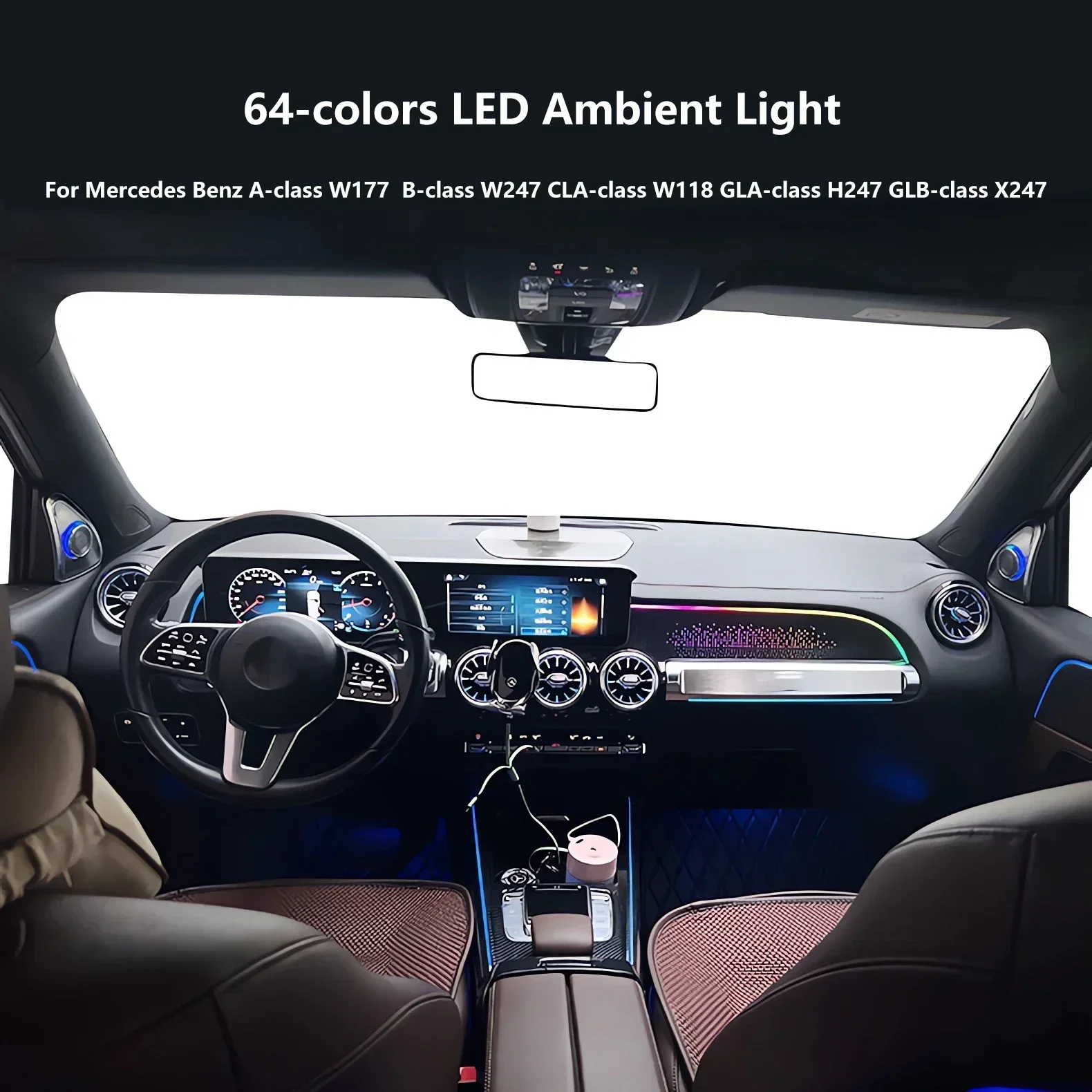 For Mercedes Benz GLB-class X247 2020-2024 Ambient Light Kit Upgraded Interior Accessories Auto Lighting Systems