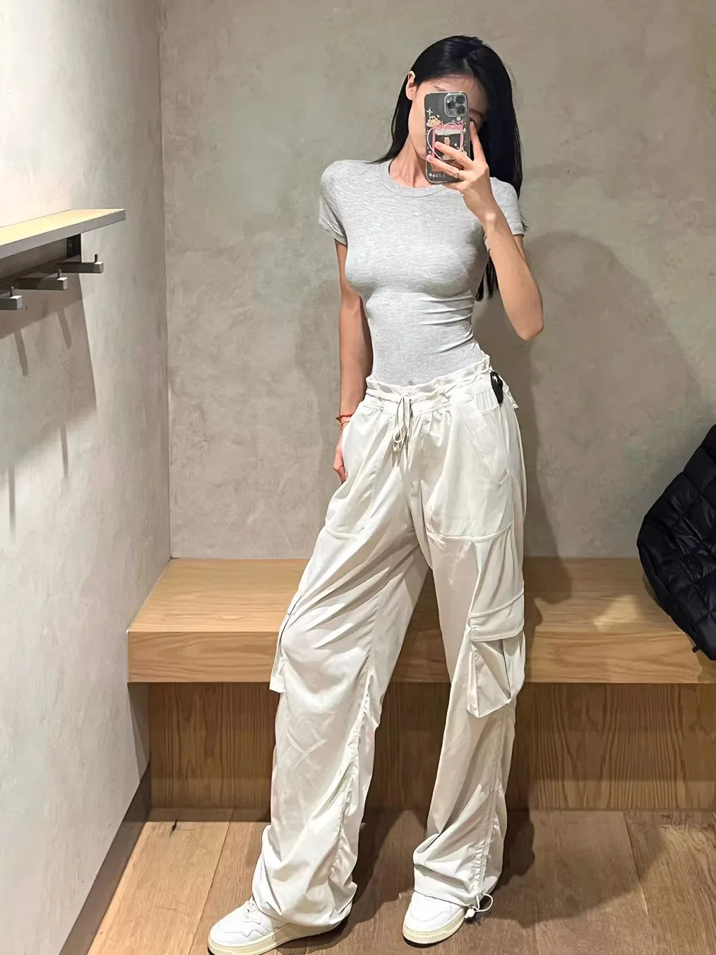 

Lulu Replacement! Studio Long Pants Paratrooper Multi-ket Fce Lined Workwear Pure Color Sports Casual Pants