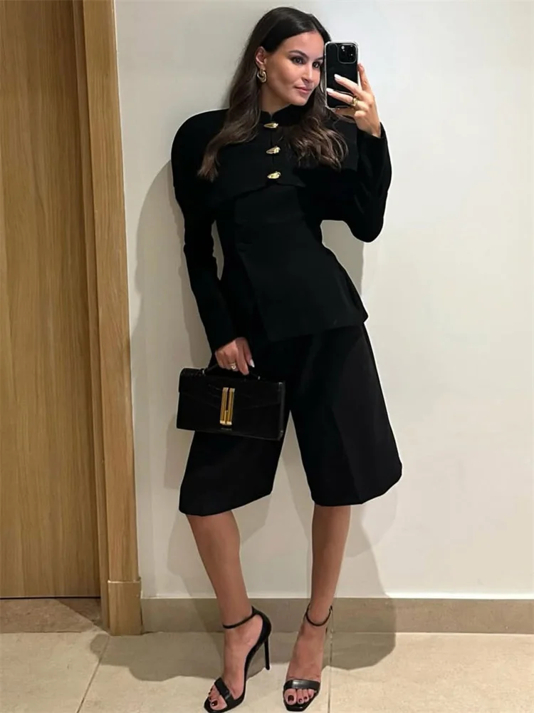 Tossy Fashion Metallic Elegant Blazers Outwear Women's Patchwork Skinny Long Sleeve Commute Coat Female Autumn Suit Outwear 2026