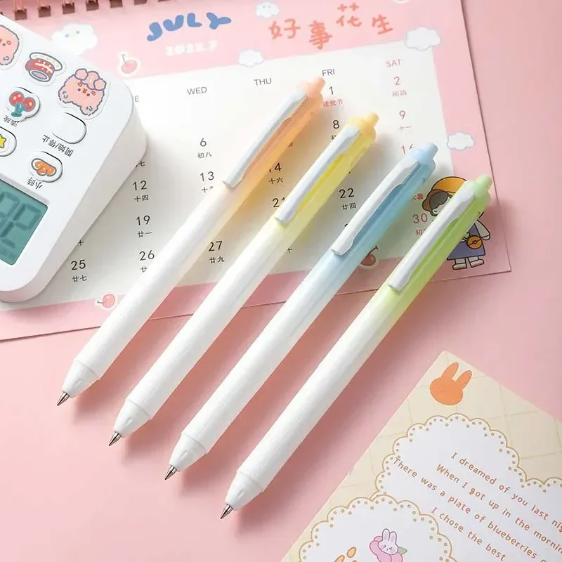 Rainbow Quick-Drying Gel Pen Bullet Water-Resistant Macaron Cute Gradient Color Gel Pen 2025 Office Accessories Cute Stationery