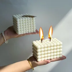 Non-stick Bubble Cube Candles Silicone Mold DIY Handmade Scented Candle Chocolate Dessert Cake Baking Molds Home Crafts Decor