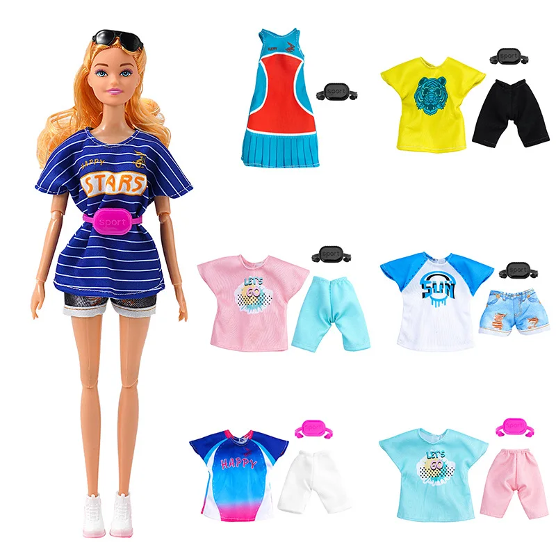 

New Summer 6 Minutes 30CM Bobby Doll Sports and Leisure Suit Fashionable Running Sports Baby Clothes Girl Birthday Plush Present
