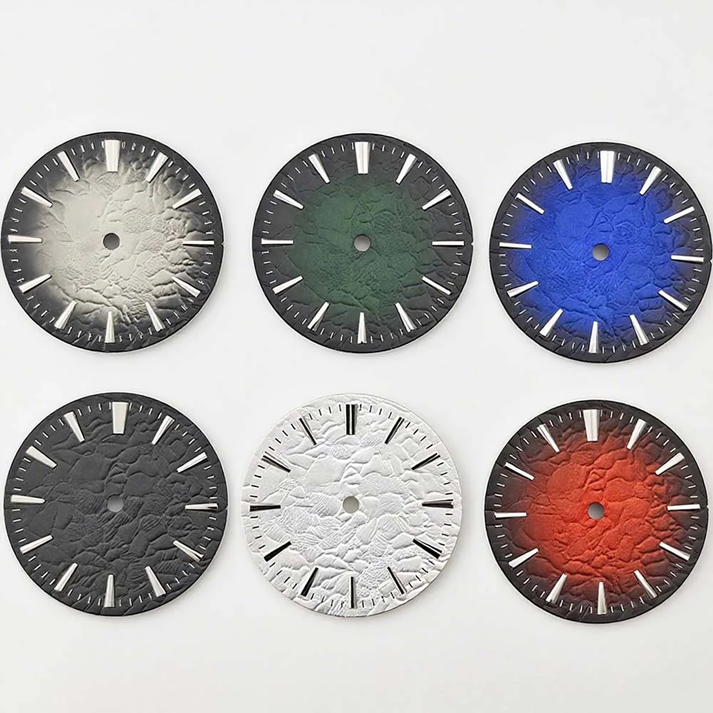 

2025 Brand New Simple Dial Stone Pattern No Luminous Mechanical Watch Face Accessories 28.5mm Watch Dial for NH35 NH36 Movement