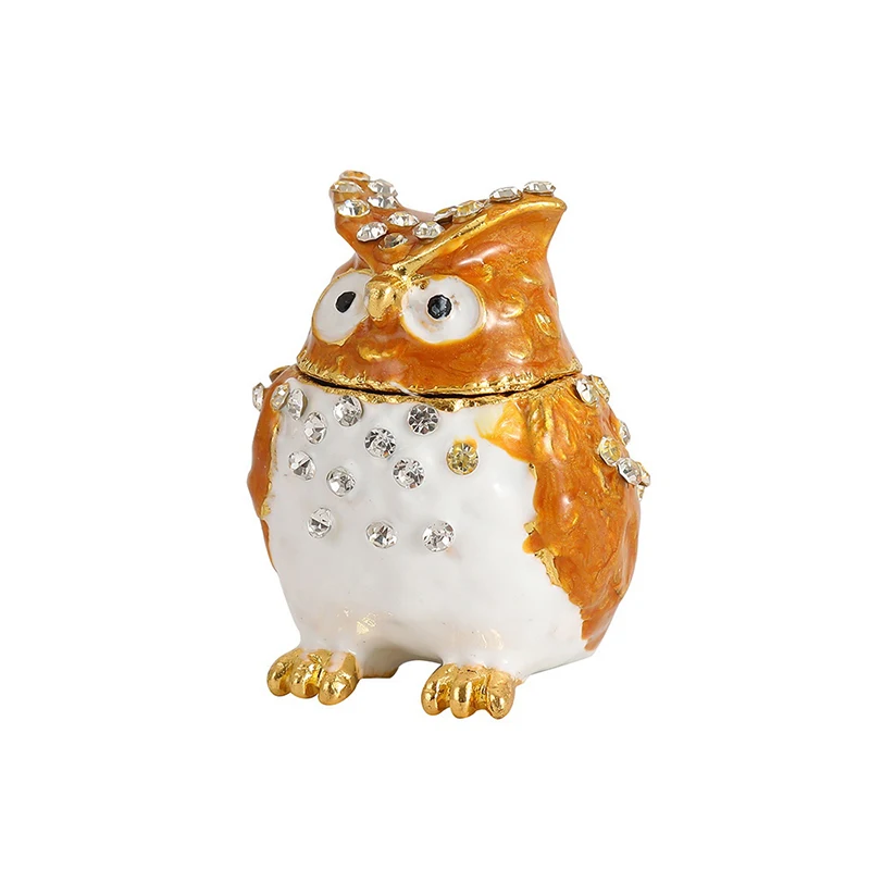 

1 шт., красочная шкатулка для драгоценностей со стразами, эмалированная мини-коробка, изысканная коробка для хранения настольных украшений для хранения ювелирных изделий