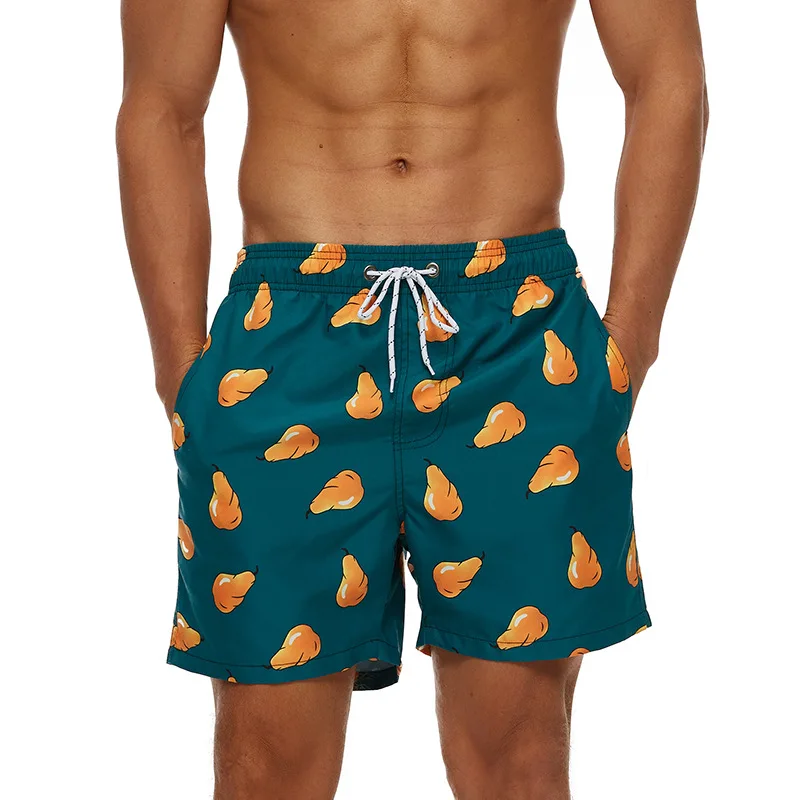 Flamingo Print Board Shorts Men Fashion Swimwear Shorts Trunk Sports Pants Men\'s Briefs Swimsuit Kid\'s Fruit Beach Short Boy