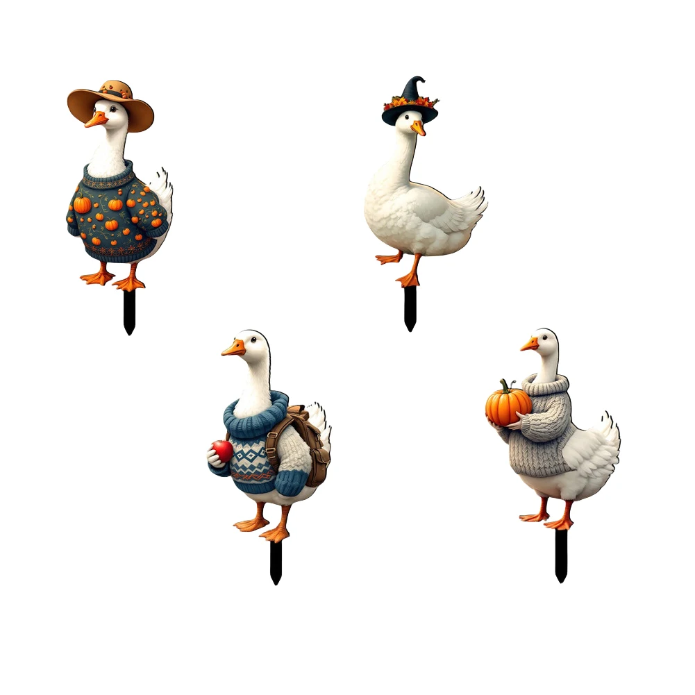 

Садовые колья «Белый гусь» для Хэллоуина, уличные наземные украшения, сезонные праздничные маркеры для двора и дорожки, изготовленные из ПВХ