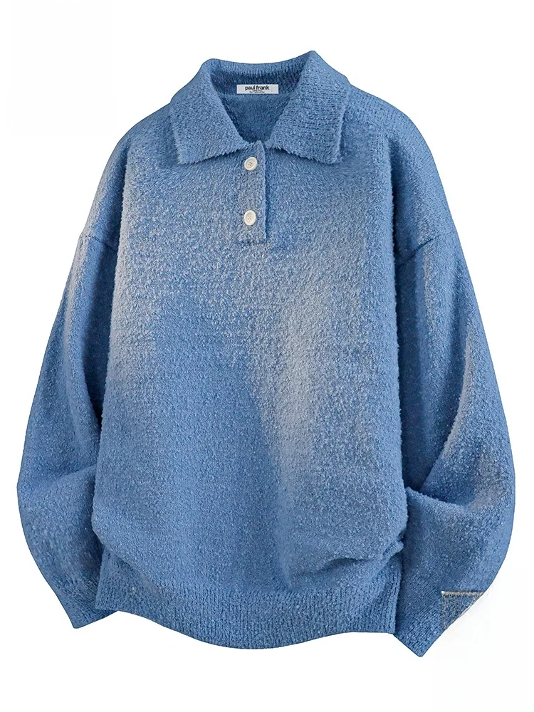 

Мужской теплый повседневный свитер Paul Frank из смесового полиэстера, свободного кроя, в стиле ретро, универсальный, с длинными рукавами, для осеннего сезона