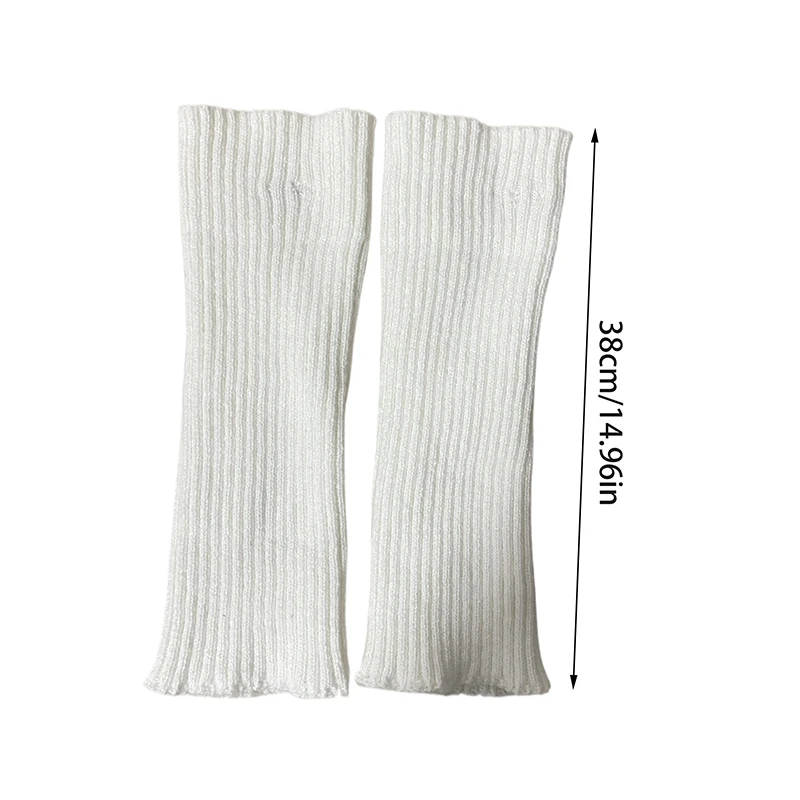 محبوك لوليتا تدفئة الساق المرأة الجوارب الطويلة الخريف الشتاء الصوف غطاء للقدم الذراع أدفأ Y2K الكروشيه كومة الجوارب أصفاد للأحذية عالية الرقبة #6